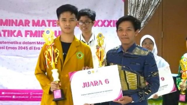 AKMAL NUR ALAM JUARA 5 LOMBA DAN SEMINAR NASIONAL MATEMATIKA LSM XXXII