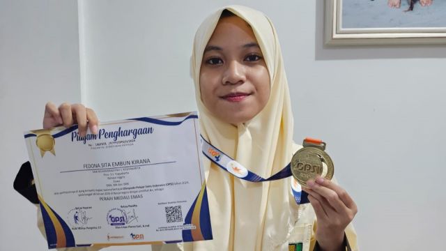FEDONA BAWA PULANG MEDALI EMAS OLIMPIADE NASIONAL 